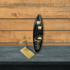 Wooden Carved Surfboards with Stand - Various Sizes