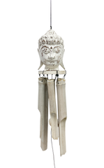 White Buddha Bamboo Windchime