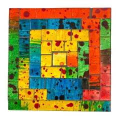 Square Mosaic Coaster - Rainbow