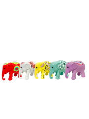 Painted Resin Elephants - Medium