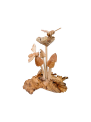 Wooden Mushroom with Bees