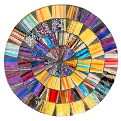 Round Mosaic Coaster - Purple/Gold