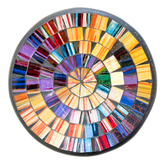 Round Mosaic Bowl - Purple/Gold