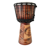 Wooden Djembe Drum - Brown Tribal 40cm