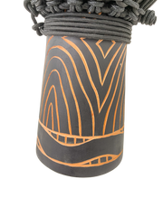 Wooden Djembe Drum - Black Tribal 40cm