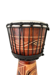 Wooden Djembe Drum - Brown Tribal 40cm