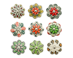Multicoloured Flower Ceramic Door Knobs - Assorted Designs