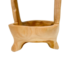 Teak Wood Double Bowl