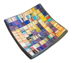 Square Mosaic Bowl - Purple/Gold