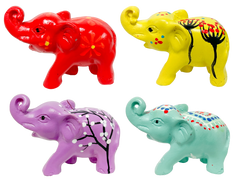Painted Resin Elephants - Small