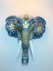 Elephant Mask - Blue, Grey & Gold