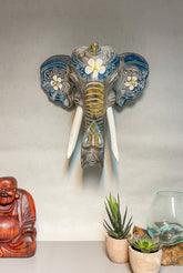 Elephant Mask - Blue, Grey & Gold