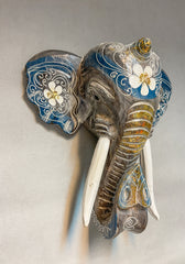 Elephant Mask - Blue, Grey & Gold