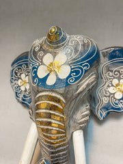 Elephant Mask - Blue, Grey & Gold