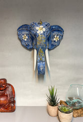Elephant Mask - Blue and Gold