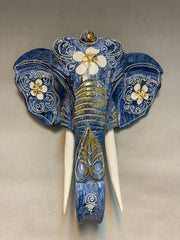 Elephant Mask - Blue and Gold