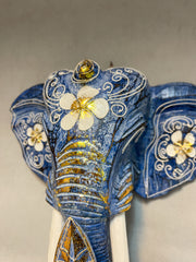 Elephant Mask - Blue and Gold