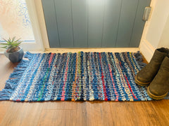 Recycled Chindi Rug - Blue