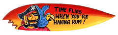 Wood Surf Board Sign - Time Flies When You're Having Rum 60cm