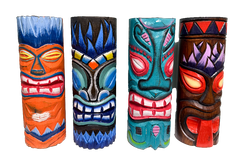 Wood Tiki Log Ornaments - Assorted 25cm