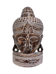 Wooden Buddha Head Antique