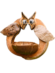 Coconut Bird Feeder - 2 Owls