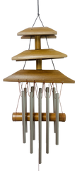 Natural Temple with Burnt Patterns Bamboo Wind Chime