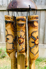 Burnt Bamboo Chime - White Flower