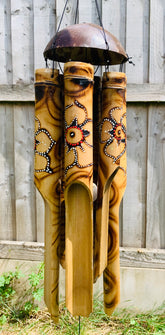 Burnt Bamboo Chime - White Flower