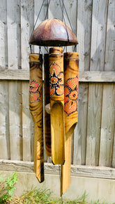 Burnt Bamboo Chime - Red Flower