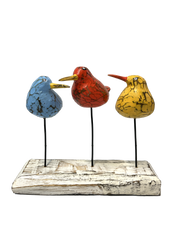 Bool Bird Multicoloured x 3 Perching