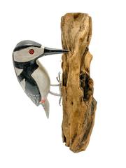 Handpainted Carved Spotted Woodpecker