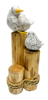 Handpainted Carved Wooden Boolbird Baby