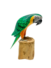 Handpainted Carved Wooden Macaw