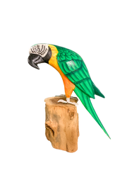Handpainted Carved Wooden Macaw