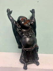 Resin Happy Buddha 30cm - Black
