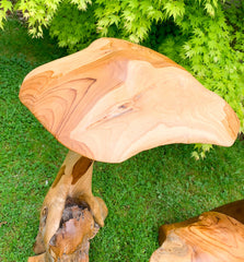 Large Teak Mushroom Set of Three - 80cm, 100cm and 120cm