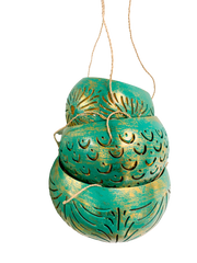 Coconut Candle Holders Green - Set of Three