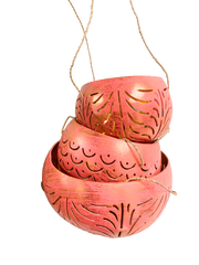 Coconut Candle Holders Pink - Set of Three