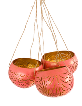 Coconut Candle Holders Pink - Set of Three