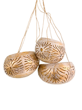 Coconut Candle Holders White - Set of Three