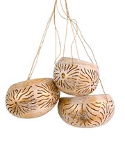 Coconut Candle Holders White - Set of Three