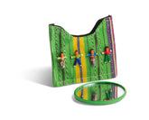 Mayan Worry Doll Round Mirror in Woven Pouch