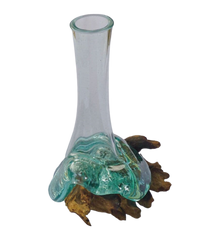 Coffee Root with Glass Vase - Melted Base
