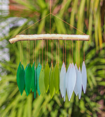 Glass Windchime - Simply Green/White