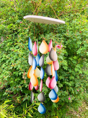 Glass Windchime Rain Drop - Assorted Long