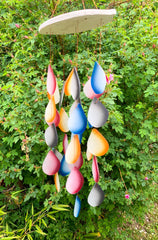 Glass Windchime Rain Drop - Assorted Long