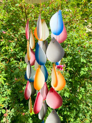 Glass Windchime Rain Drop - Assorted Long
