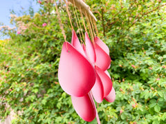 Glass Windchime Rain Drop - Red