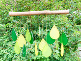 Glass Windchime Rain Drop - Green